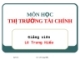 Bài giảng :Thị trường tài chính