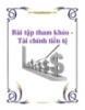 Bài tập tham khảo - Tài chính tiền tệ