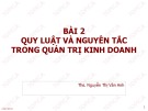 Bài giảng Quản trị kinh doanh: Bài 2 - Ths. Nguyễn Thị Vân Anh