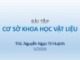 Bài tập Cơ sở khoa học vật liệu: Tính chất điện của vật liệu - ThS. Nguyễn Ngọc Trí Huỳnh