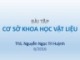 Bài tập Cơ sở khoa học vật liệu: Tính chất quang của vật liệu - ThS. Nguyễn Ngọc Trí Huỳnh