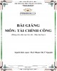 Bài giảng Tài chính công: Phần 2 - ThS. Phạm Thị Ý Nguyện