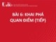 Bài giảng Khai phá web - Bài 6: Khai phá quan điểm (Phần 2)