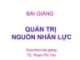 Bài giảng Quản trị nguồn nhân lực - Trần Văn Của