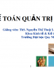 Bài giảng Kế toán quản trị 2 - ThS. Nguyễn Thị Thuỳ Linh