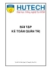 Bài tập Kế toán quản trị kèm lời giải