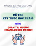 Đề thi kết thúc học phần học kì 2 môn Quản trị nguồn nhân lực cho sự kiện năm 2024-2025