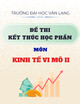 Đề thi kết thúc học phần học kì 2 môn Kinh tế vi mô II năm 2024-2025 có đáp án (Đề 2)