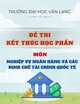 Đề thi kết thúc học phần học kì 1 môn Nghiệp vụ ngân hàng và các định chế tài chính quốc tế năm 2024-2025 có đáp án (Đề 1)
