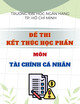 Đề thi kết thúc học phần môn Tài chính cá nhân